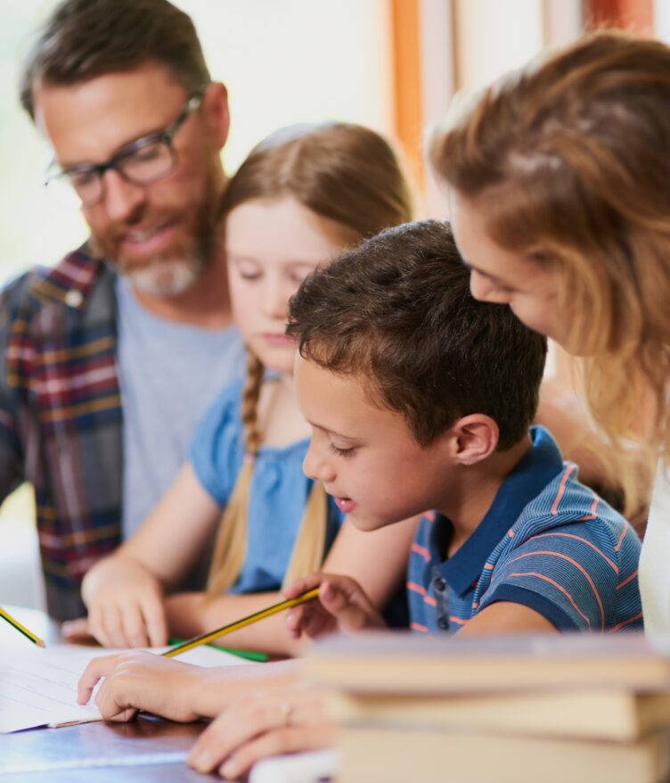 Family learning Greek together