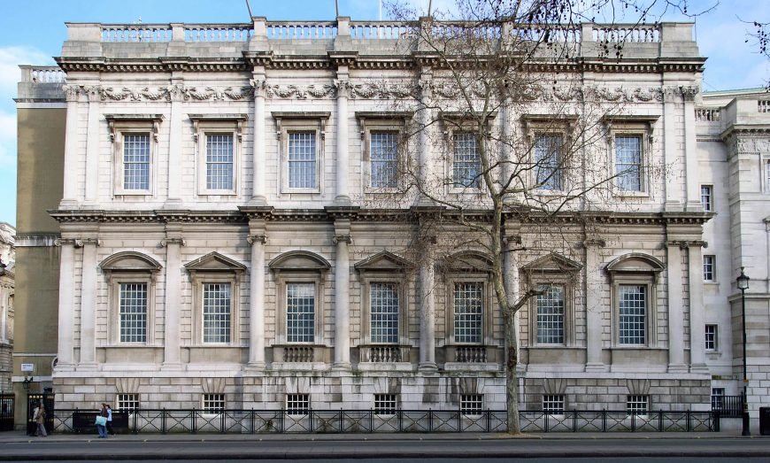The Banqueting House in Whitehall, London, a reminder of the political and royal institutions that helped establish prestige forms of English