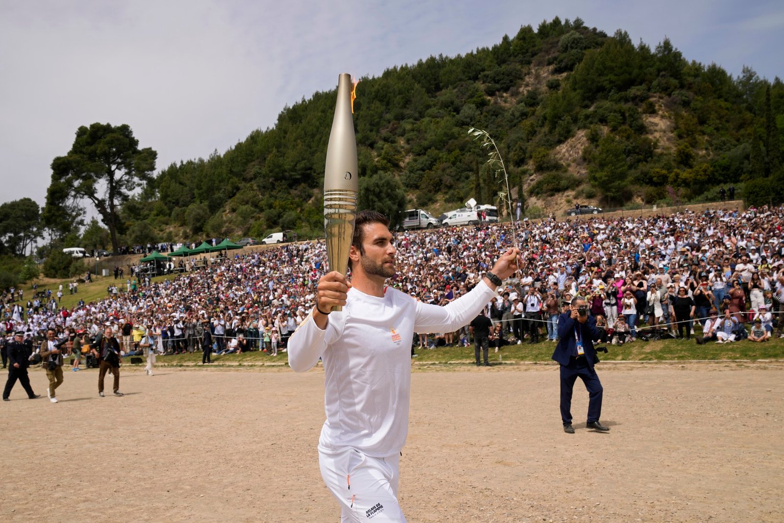 First Torcch Bearer, Douskos, Paris Olympics 2024