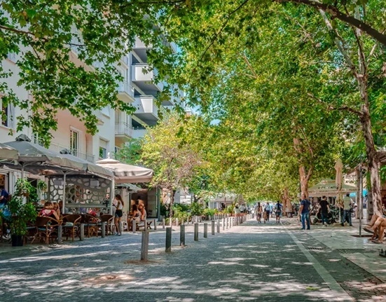 The iconic Dionysiou Areopagitou pedestrian street, Athens