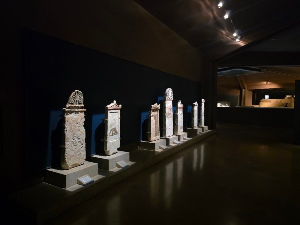 Marble funerary stelae from the Royal Tombs of Aigai with inscriptions of deceased Macedonian citizens. Expats Athens, Expats Greece, Xpat.gr