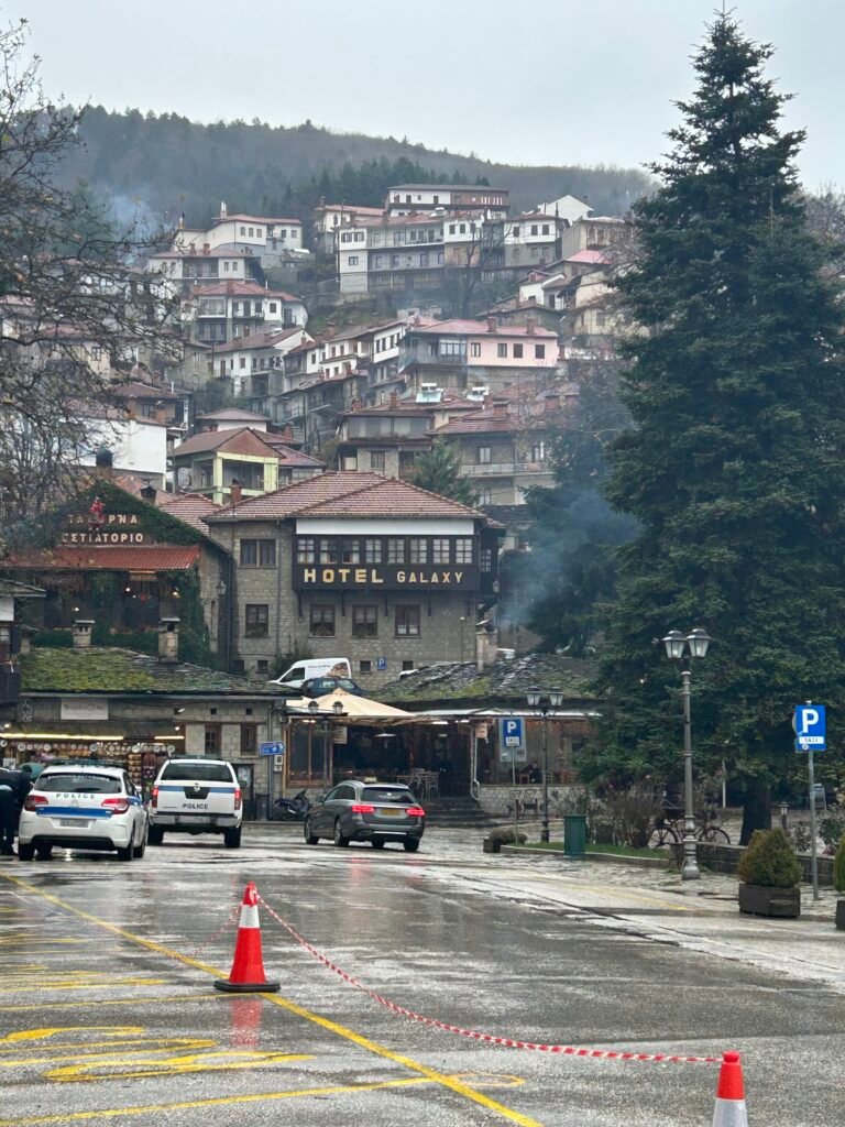 Metsovo, a traditional mountain town in Epirus with stone houses and alpine scenery