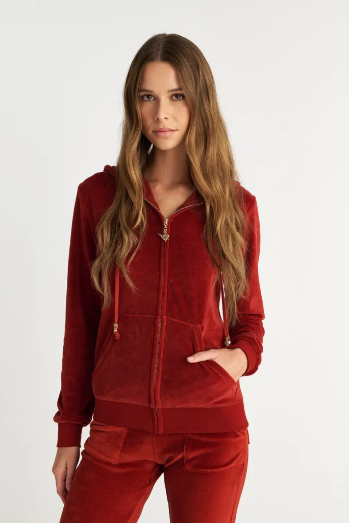 SUGARFREE FASHION BASIC VELOUR HOODED JACKET