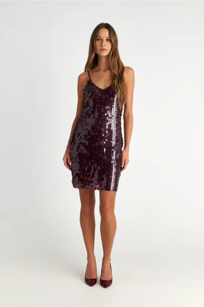 SUGARFREE SEQUIN MINI DRESS WITH THIN STRAPS