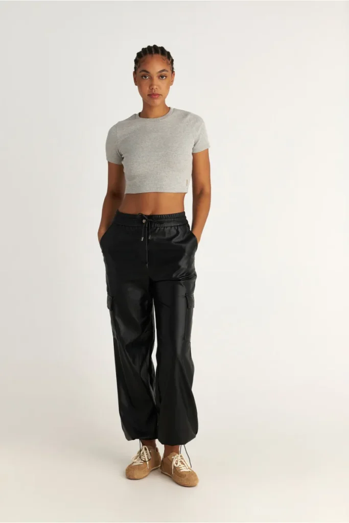 SUGARFREE COTTON RIBBED CROP TOP WITH SCOOP NECKLINE