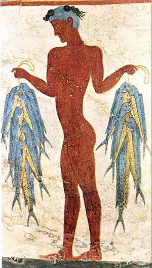 Fisherman Fresco, Museum of Prehistoric Thira, Greek History