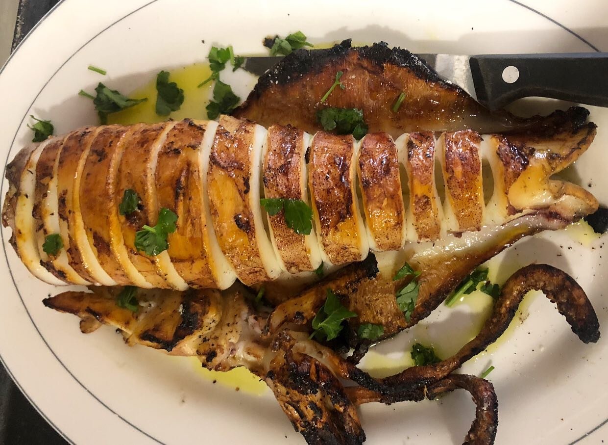 Grilled calamari,