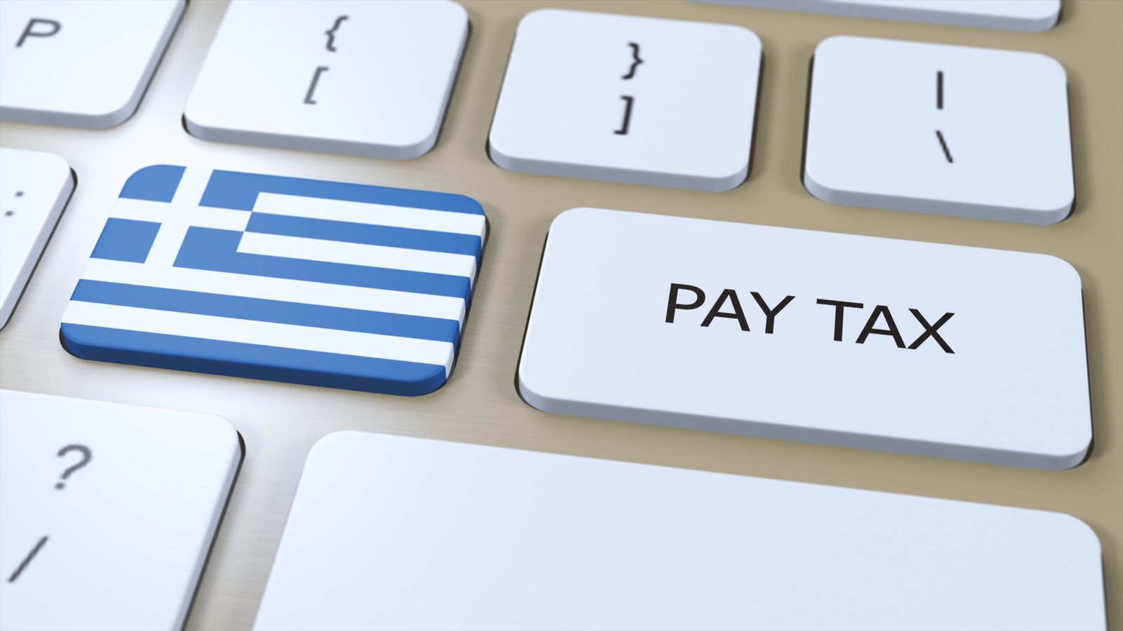 Keyboard with tax documents, representing Greek tax filing and financial planning for expats in Greece.