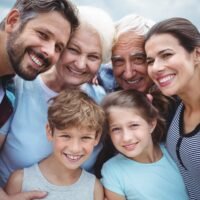 Greek family with children and grandparents, reflecting naming traditions and family continuity in Greece