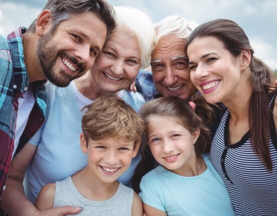 Greek family with children and grandparents, reflecting naming traditions and family continuity in Greece