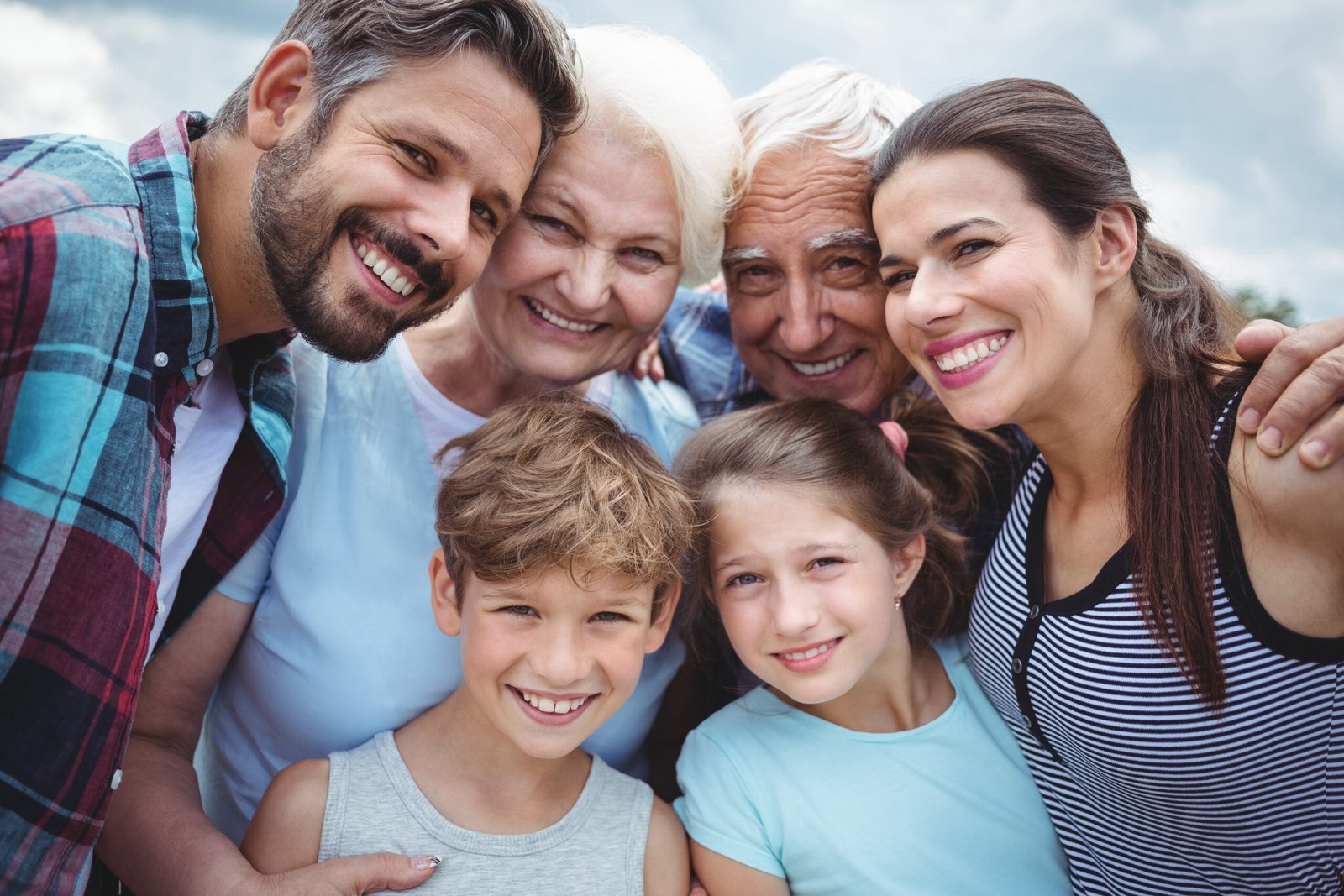 Greek family with children and grandparents, reflecting naming traditions and family continuity in Greece