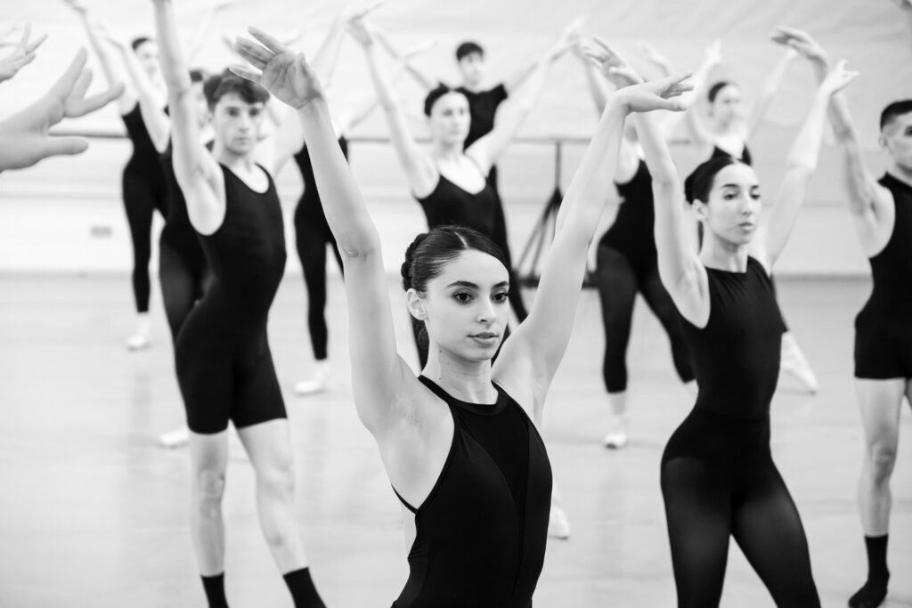 Dancers from the Greek National Opera Professional Dance School performing Metamorphosis.