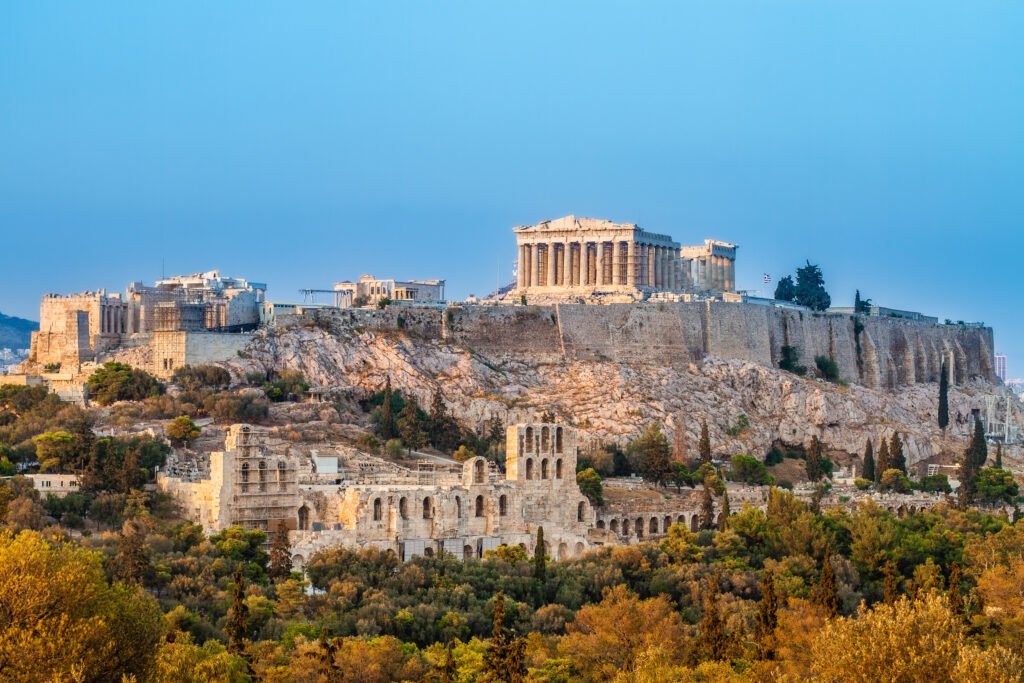 The Acropolis of Athens with the Parthenon rising above the ancient city.