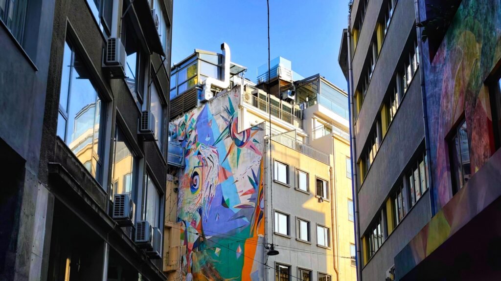 "Colorful Warrior" mural by Greek street artist Woozy (Vangelis Hoursoglou), Monastiraki Metro Station, Ατηενσ