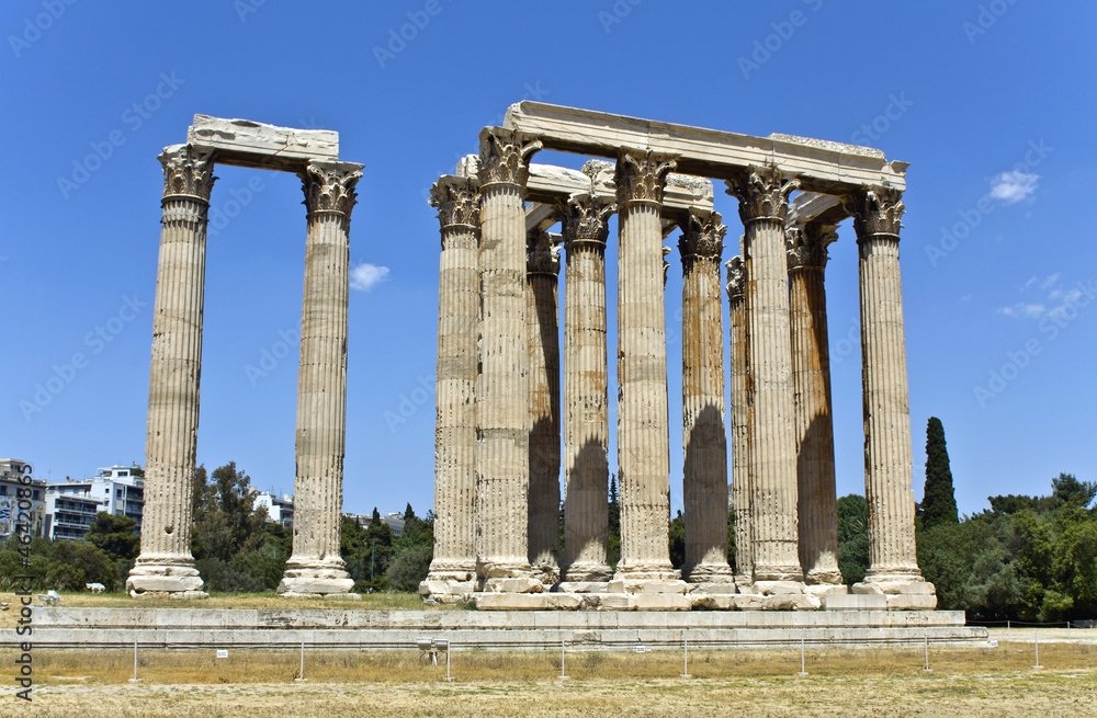 The remaining Corinthian columns of the Temple of Olympian Zeus in Athens.