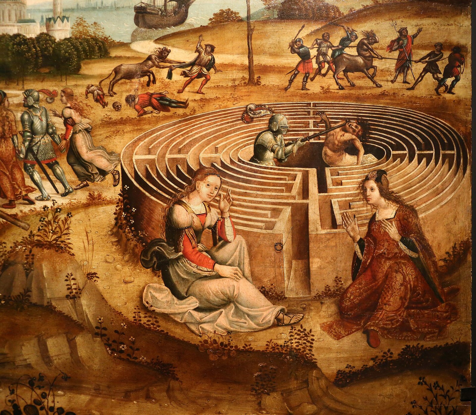 Theseus entering the Labyrinth to confront the Minotaur