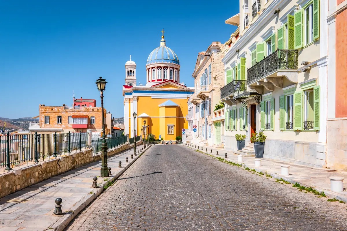 View of Hermoupolis on Syros, the capital of the Cyclades