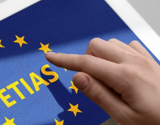 ETIAS European travel authorisation displayed on a tablet