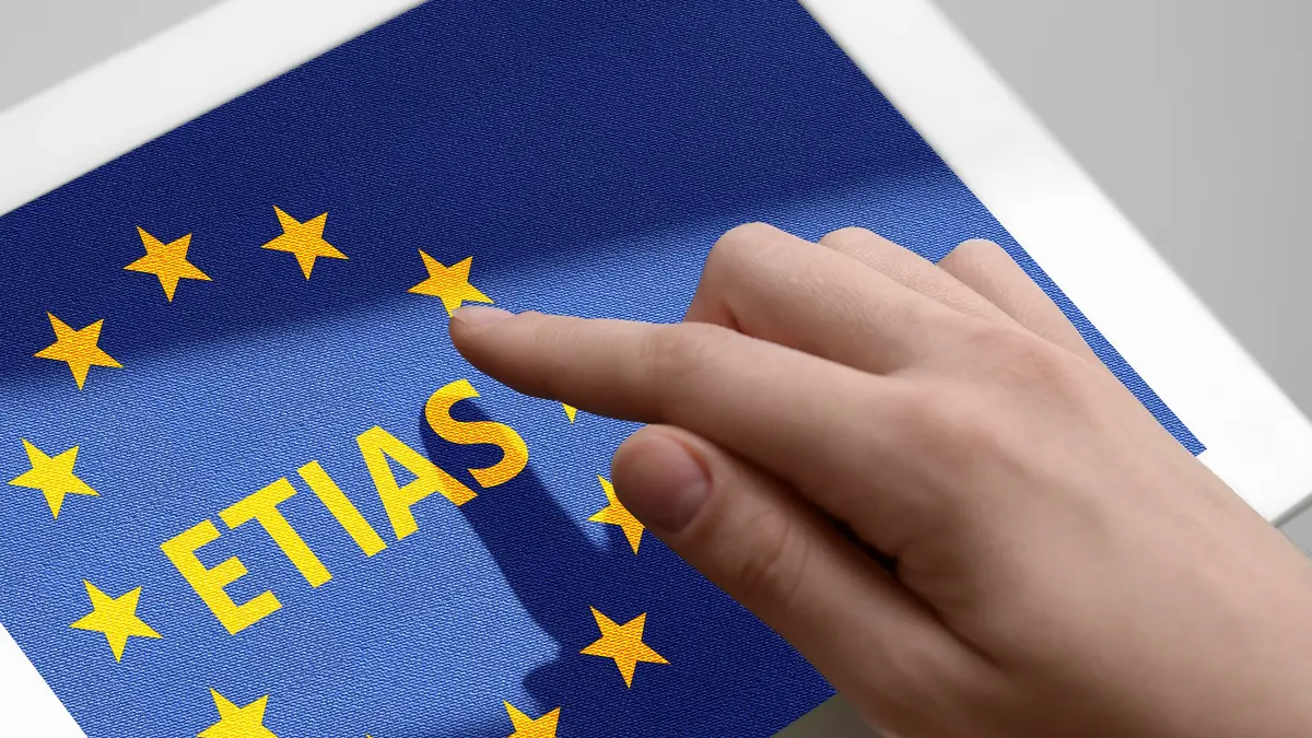 ETIAS European travel authorisation displayed on a tablet