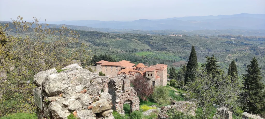Metropolitan complex of Mystras overlooking the Laconian plain