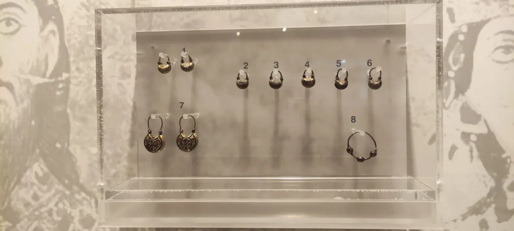 Jewellery displayed in the Archaeological Museum of Mystras