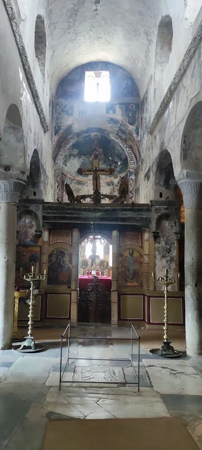 Interior of Saint Demetrios Cathedral in Mystras