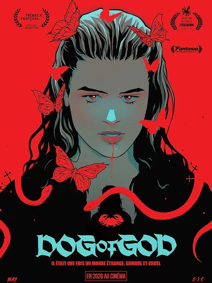 Poster for the Latvian animated film Dog of God