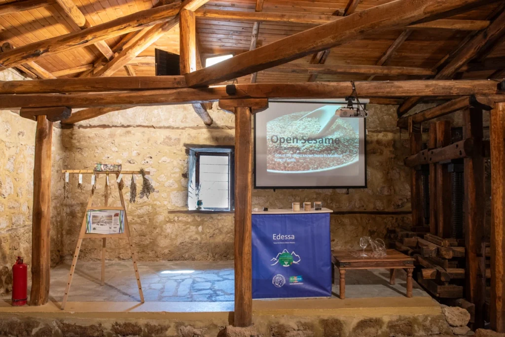 Interior of the Mill of Taste at the Open-Air Water Museum of Edessa