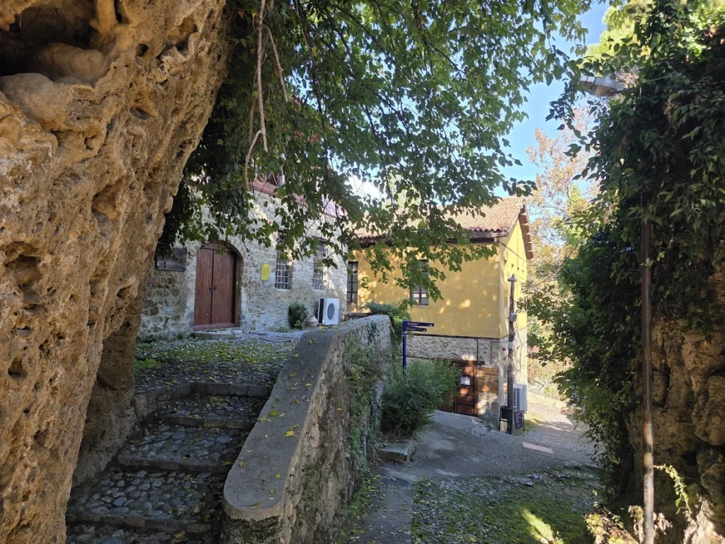 Cobbled lane through the historic Varosi district of Edessa