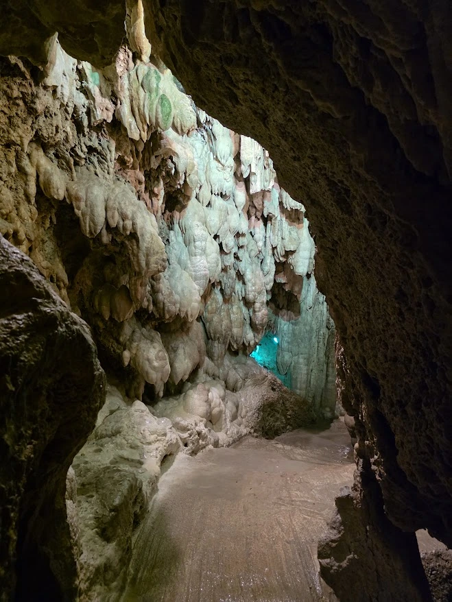 Interior of the travertine Waterfall Cave in Edessa