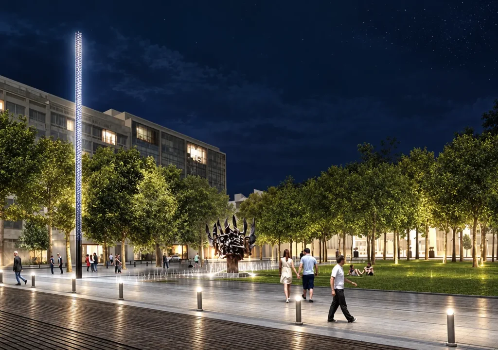 Artist’s impression of the planned Park of Remembrance at Eleftherias Square in Thessaloniki
