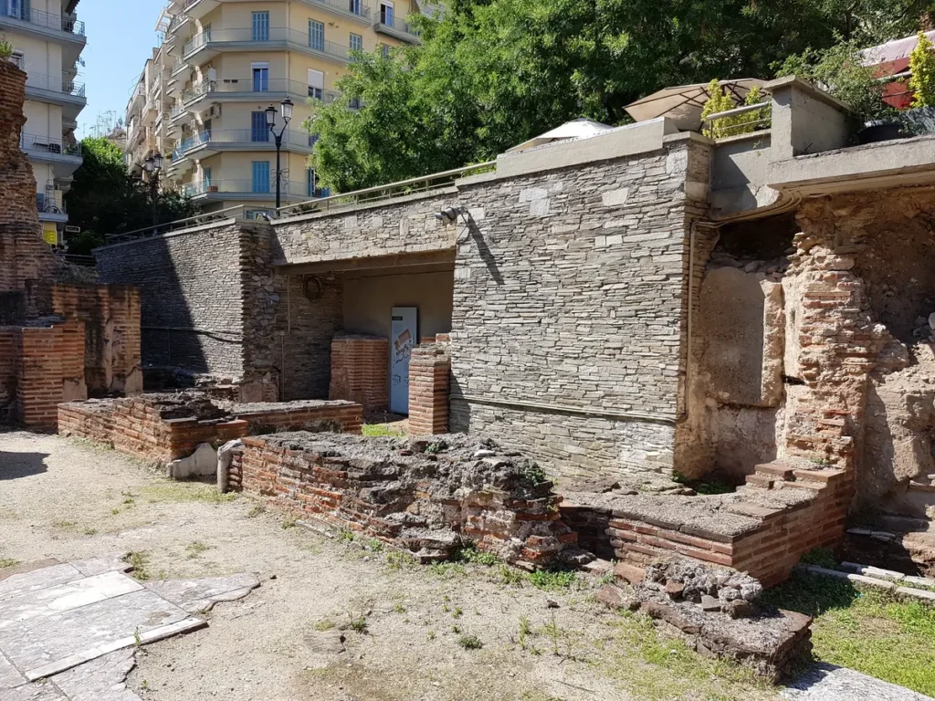Ruins of the Palace of Galerius at Navarinou Square in Thessaloniki