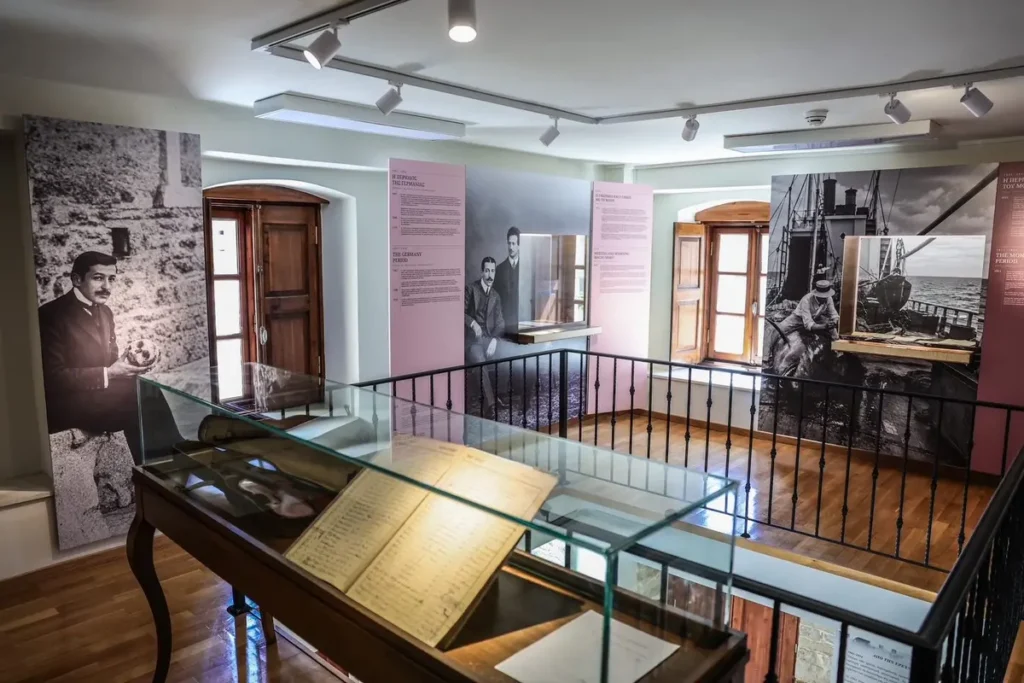 Displays inside the Georgios N. Papanikolaou Museum in Kymi.