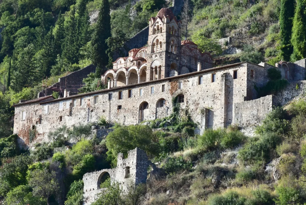 Pantanassa Monastery rising above the Lower Town of Mystras