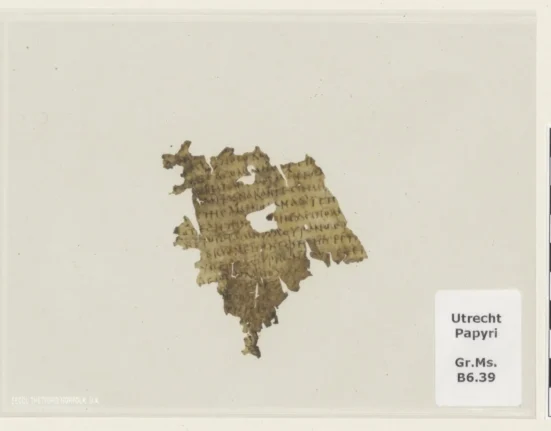 Fragment of the parchment containing verses from Book 12 of Homer’s Odyssey