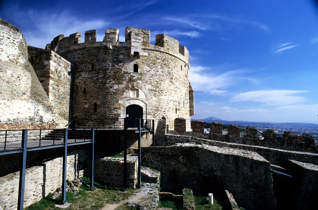 Trigonion Tower and the Byzantine walls overlooking Thessaloniki from the Upper Town