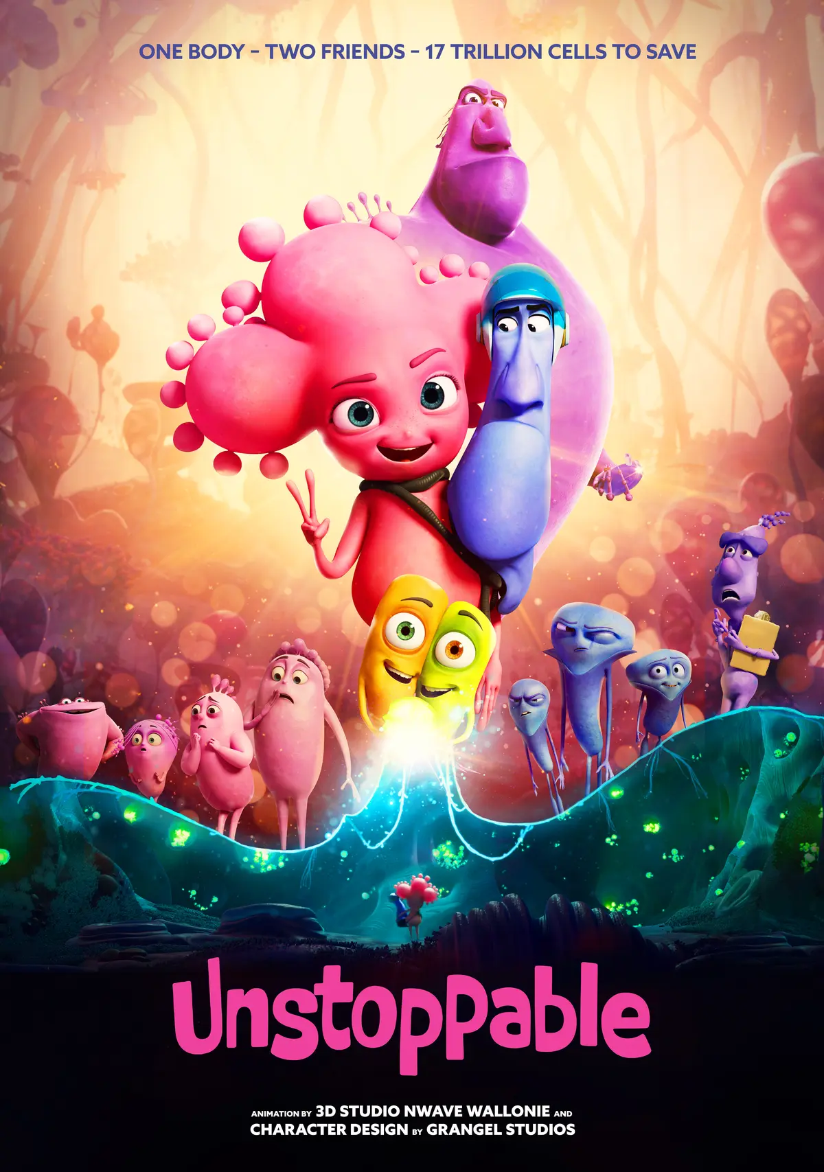English-language poster for the animated film Unstoppable
