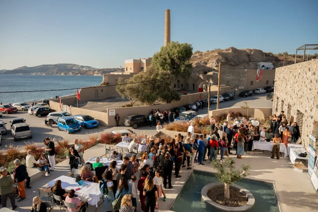 Participants gathered at Santo 1911 in Santorini for the record-breaking lionfish tasting event.
