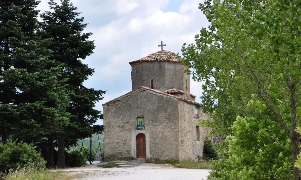 Agios Fanourios chapel beside Lake Doxa