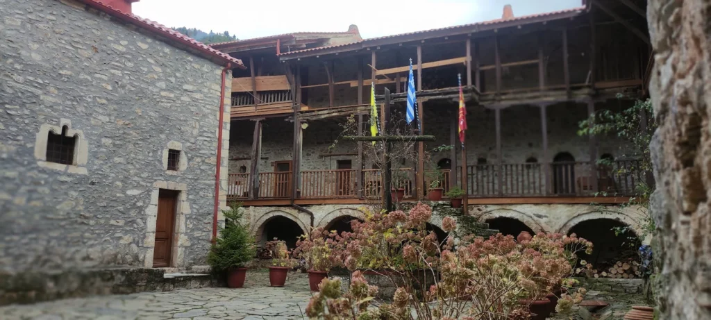 Courtyard of the Monastery of Agios Georgios in Feneos