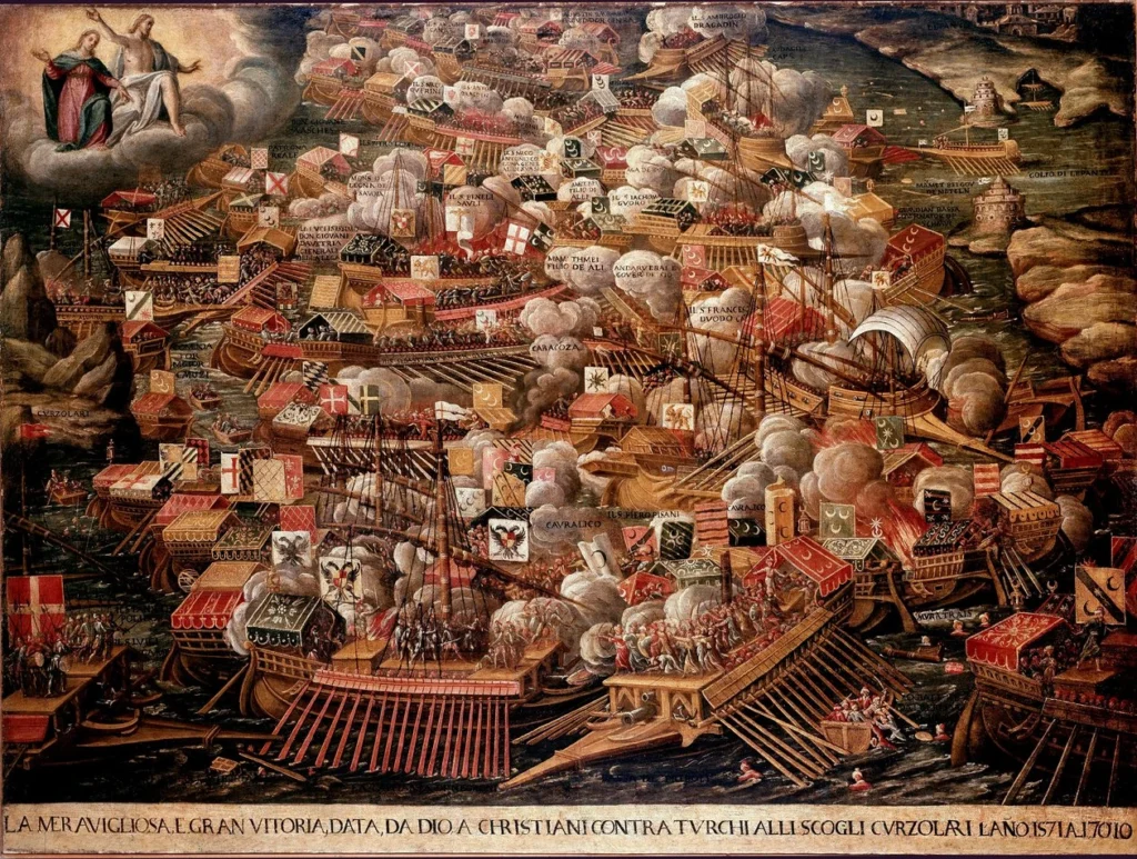 Anonymous 16th-century painting of the Battle of Lepanto, Museo Correr, Venice