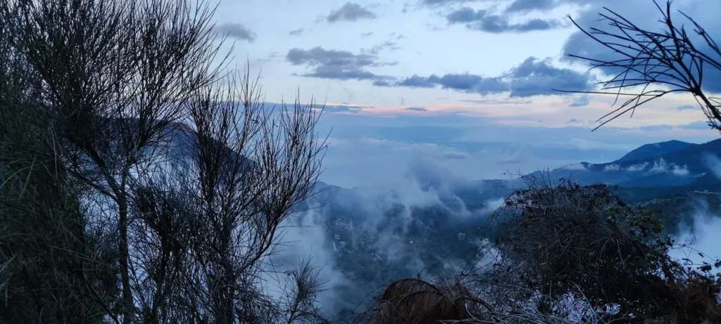 Evening mist over the mountains of Feneos
