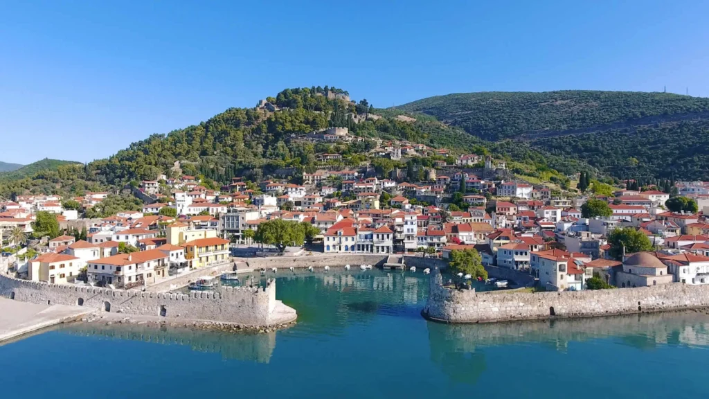 Venetian harbour and castle of Nafpaktos on the Gulf of Corinth, Greece