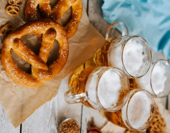 Beer and pretzels for Oktoberfest in Athens