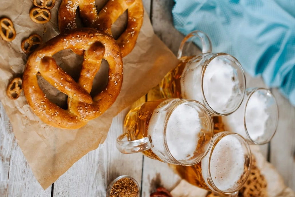 Beer and pretzels for Oktoberfest in Athens